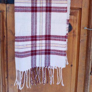 Steve Madden pale pink plaid scarf